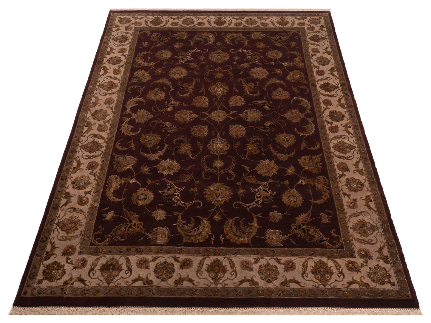 Imperial Silk 82593 Plum Beige 8.8x11.11 Hand Knotted Rug