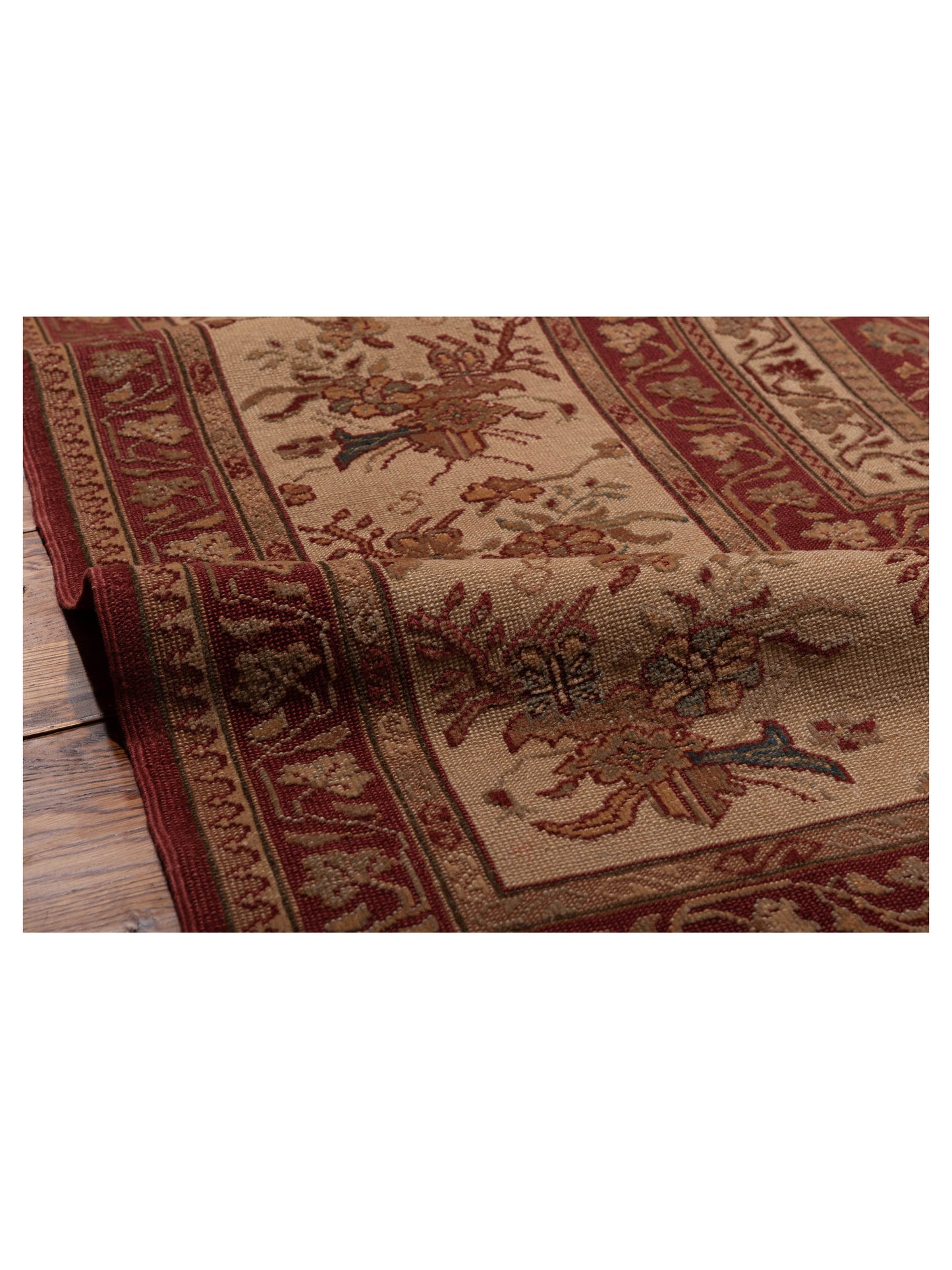 Antique Loom 108049 Red Ivory 12.1x17.4 Hand Knotted Rug