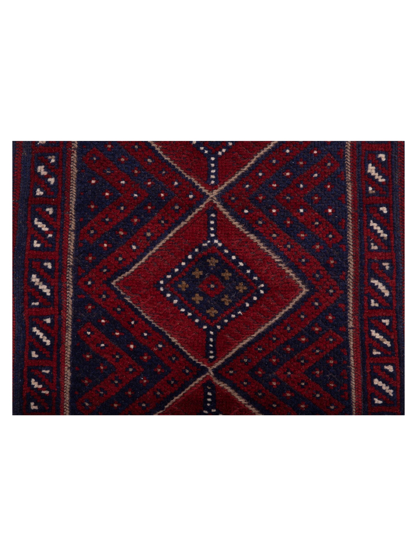 Afghan Soumak 146653 Red Navy 2x8.2 Hand Woven Rug