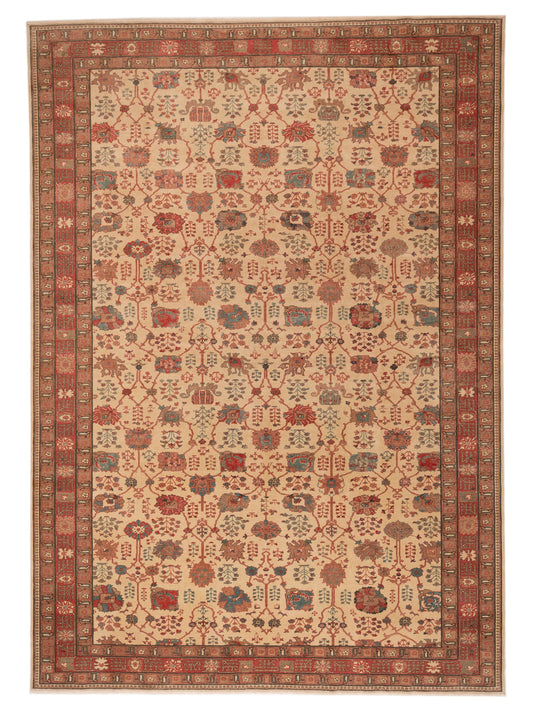 Pasha Antique Loom  Beige Rust Traditional