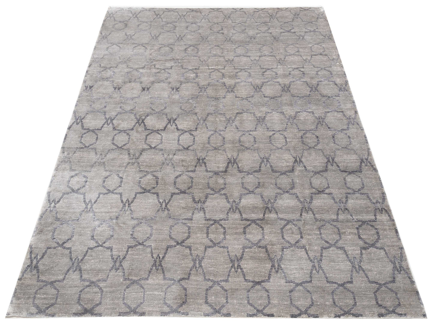 Tibetino 119195 Silver Gray 8x9.11 Hand Knotted Rug
