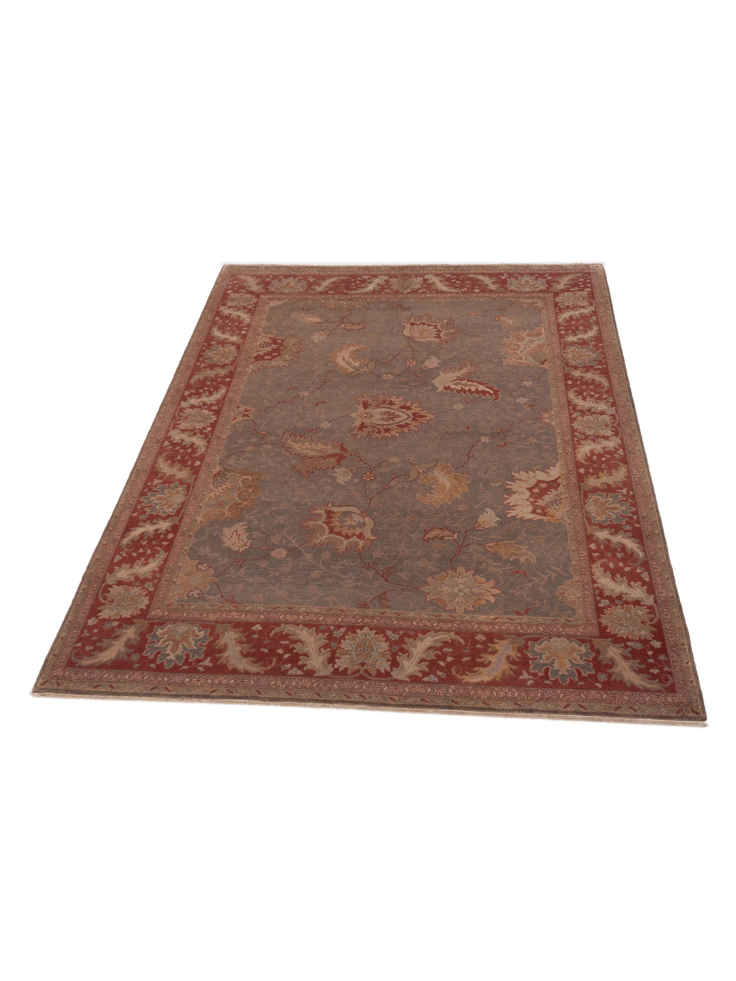 Turkish Elvan 75757 Silver Brick 9.1x11.4 Hand Knotted Rug