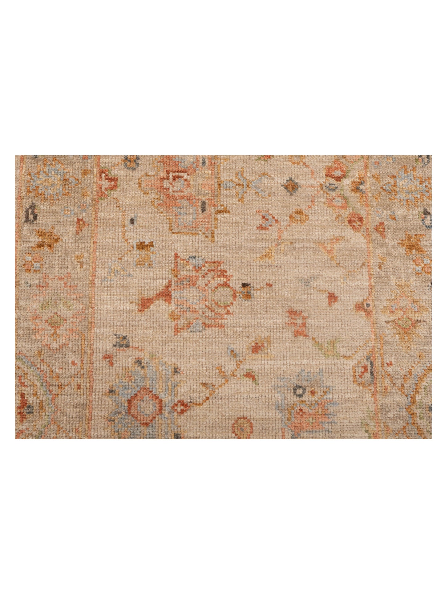 Angora Oushak 149620 Ivory Silver 2.7x11.4 Hand Knotted Rug