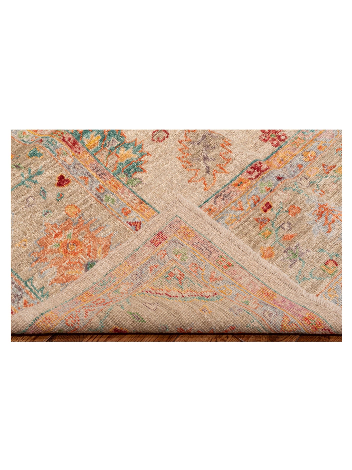 Angora Oushak 149916 Ivory Light Brown 10x13.5 Hand Knotted Rug