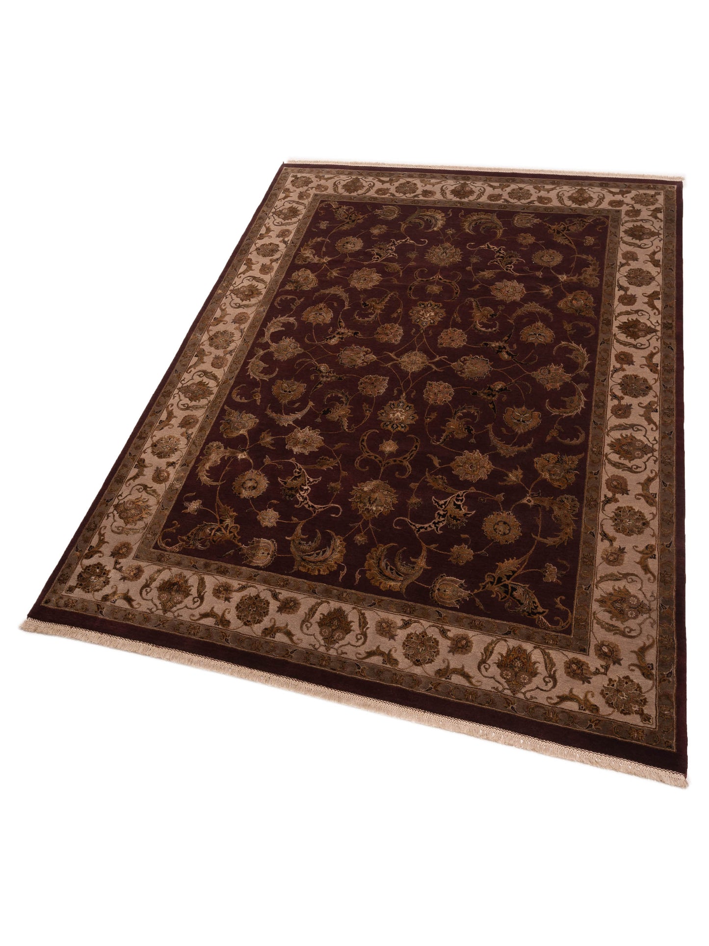 Imperial Silk 82593 Plum Beige 8.8x11.11 Hand Knotted Rug
