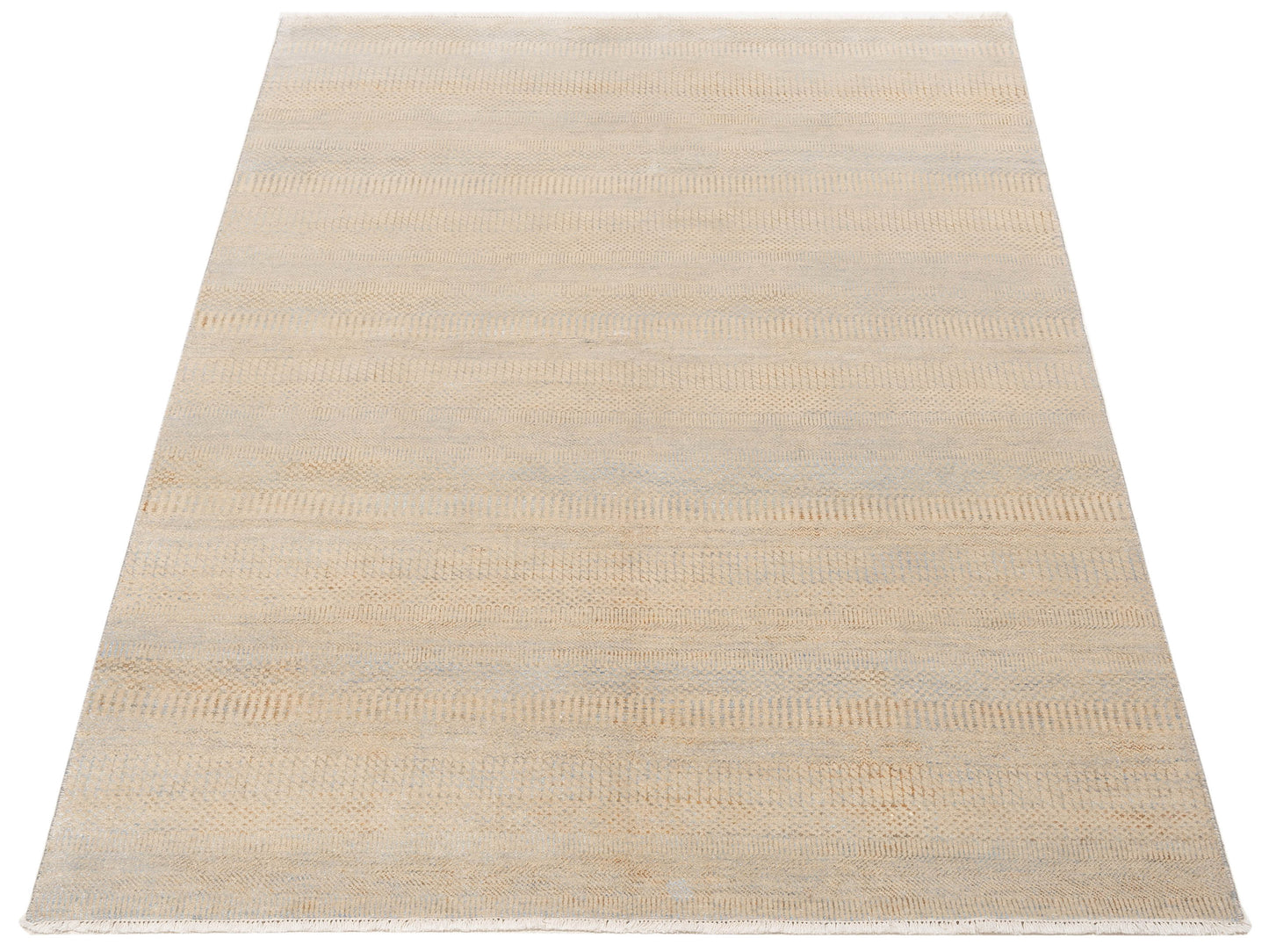 Aurore 120989 Beige Silver 6.1x9 Hand Knotted Rug