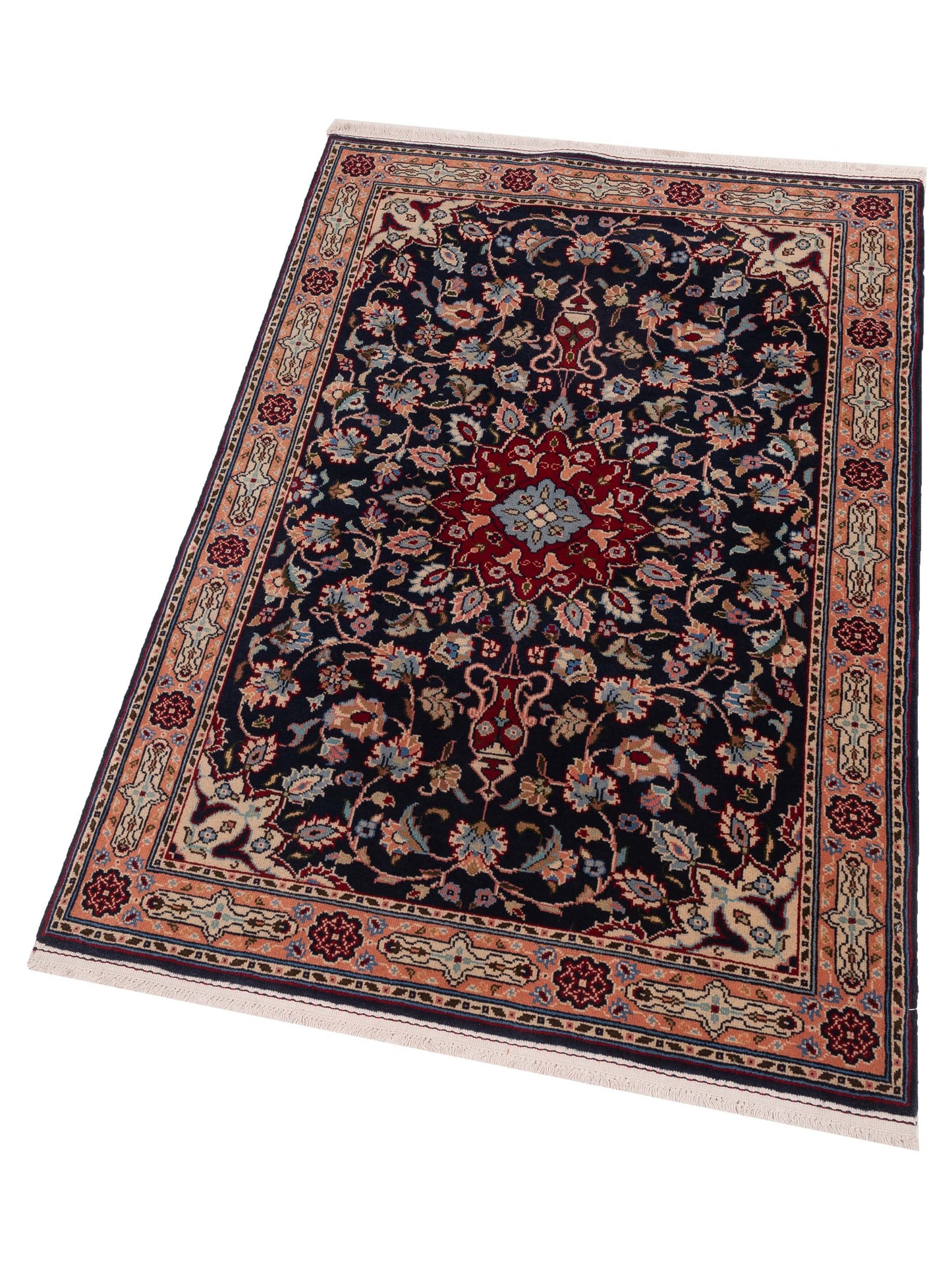 Crown 147779 Navy Pink 4x6 Hand Knotted Rug