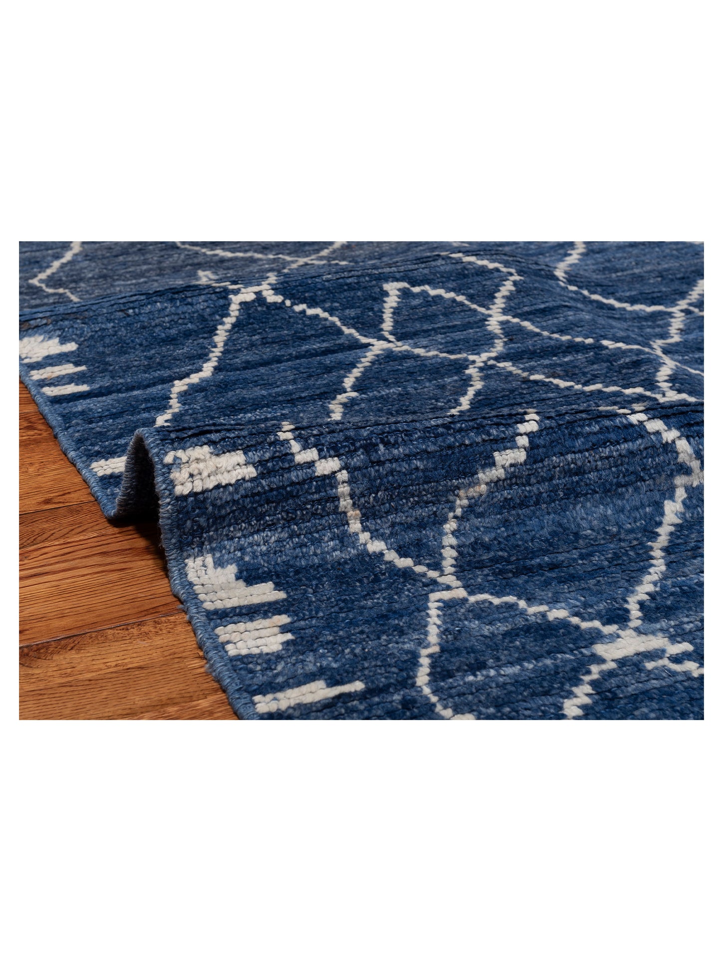 Berber Aspendos Blue Ivory 8.9x11.7 Hand Knotted Rug