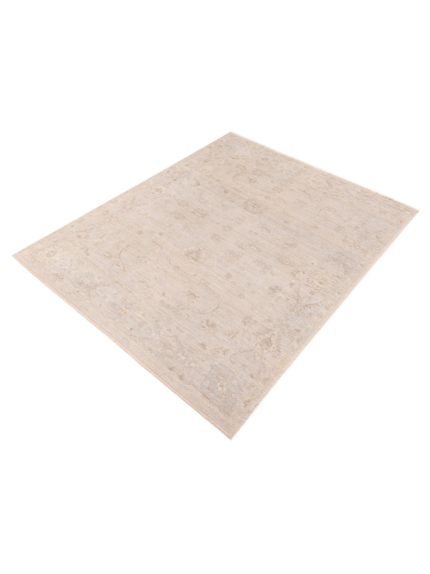 Angora Oushak 150985 Ivory Silver 7.10x9.6 Hand Knotted Rug