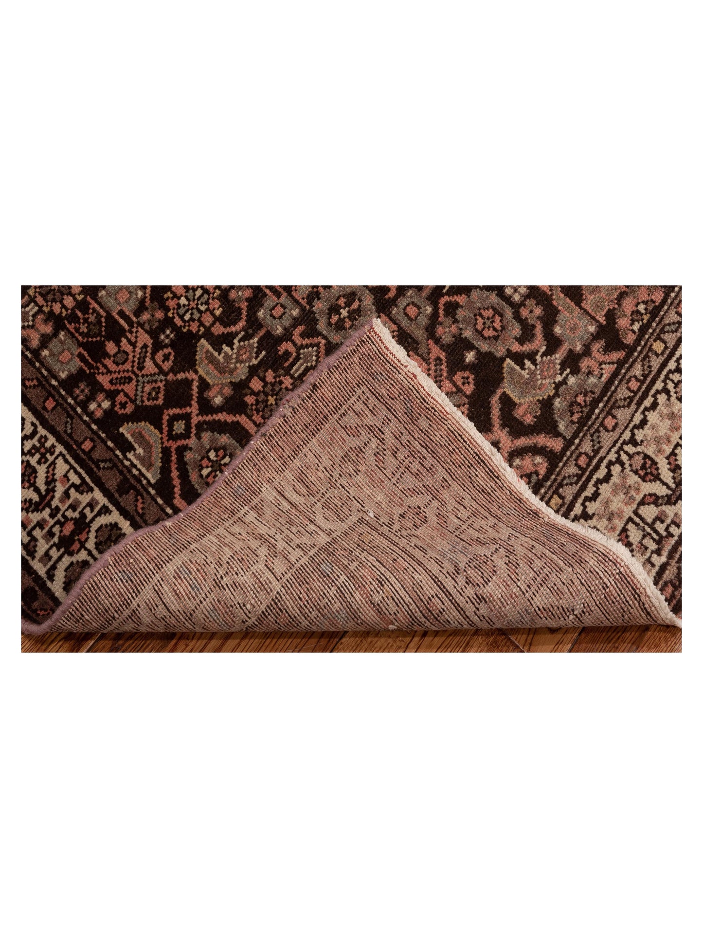 Persian 85744 Dark Brown Ivory 3.3x12.1 Hand Knotted Rug