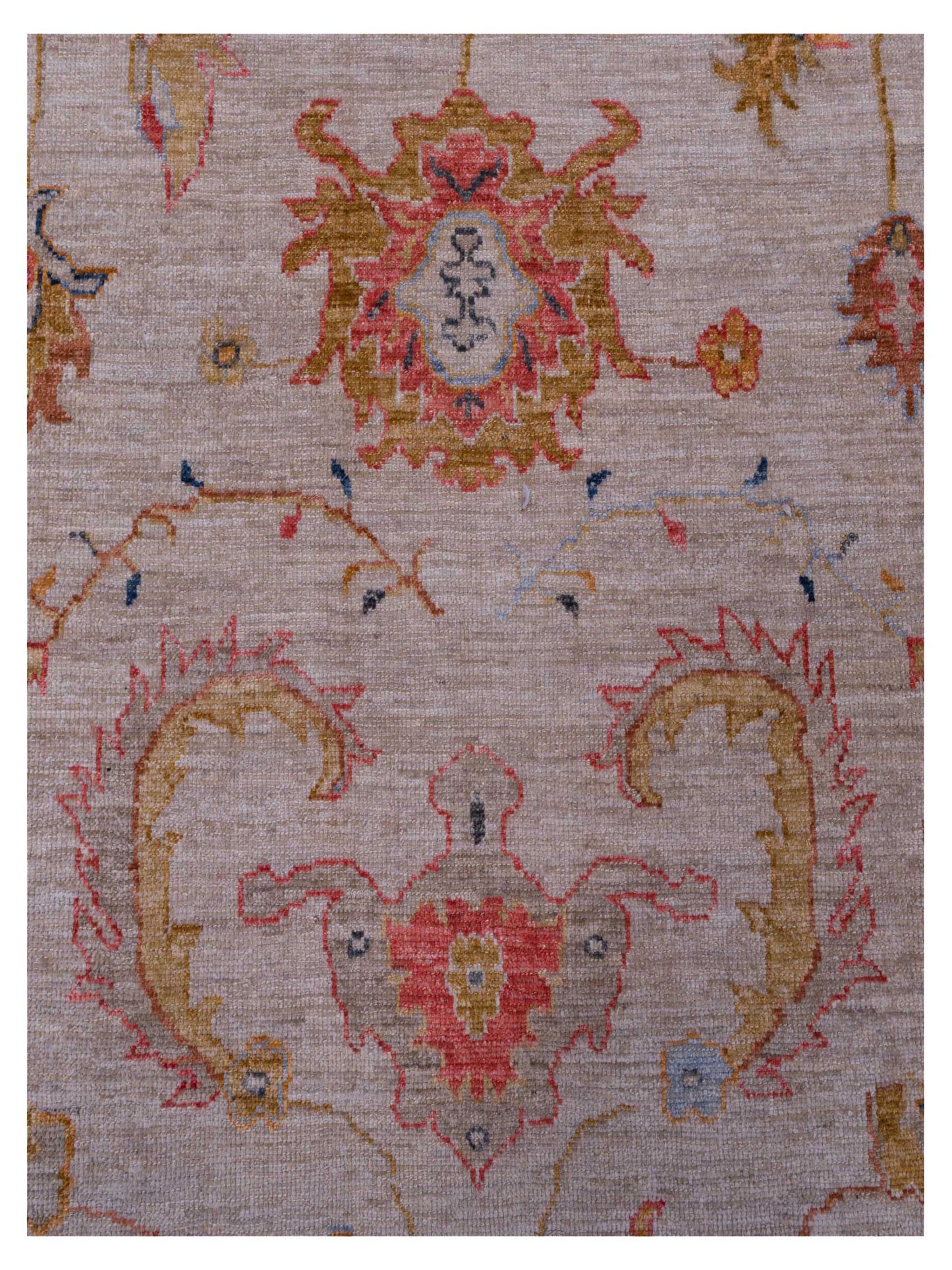 Angora Oushak 146458 Ivory Ivory 10.2x13.5 Hand Knotted Rug