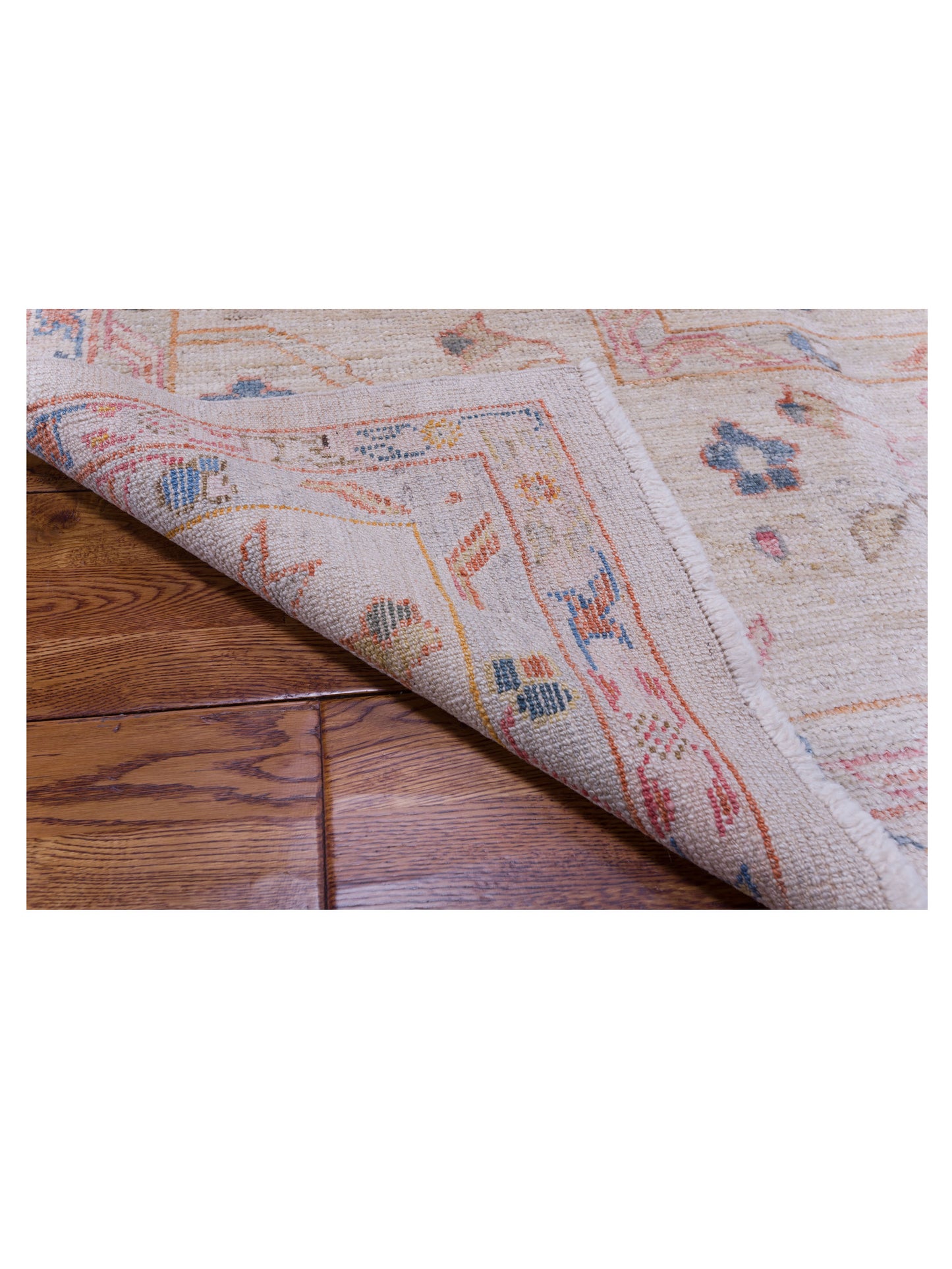Angora Oushak 134556 Ivory Ivory 12.1x16.5 Hand Knotted Rug