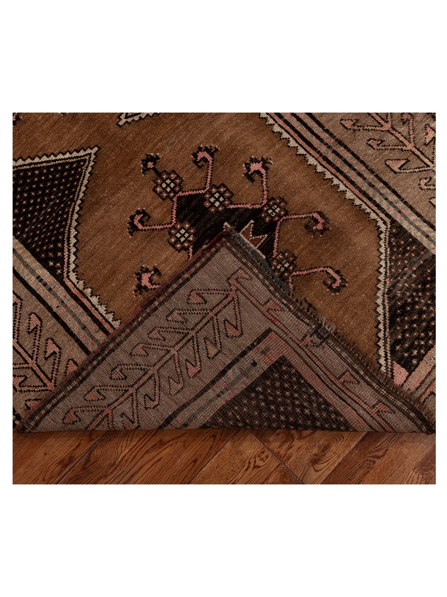Old Anatolian 154149 Brown Brown 3.11x10.9 Hand Knotted Rug