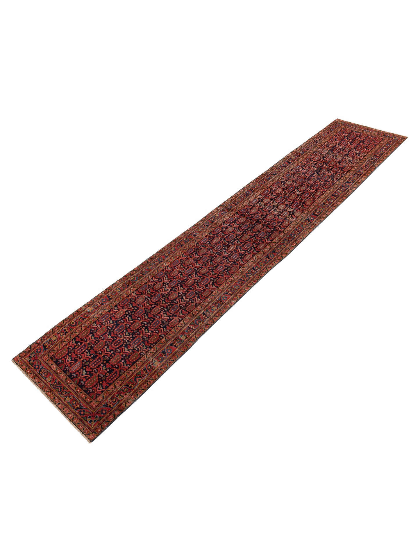 Persian 154336 Blue Red 3.2x15.10 Hand Knotted Rug