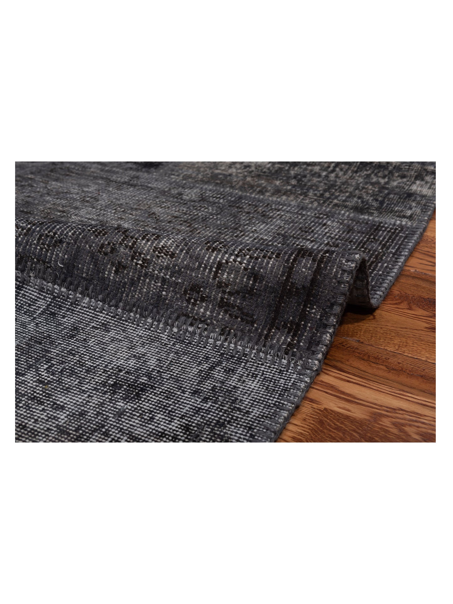 Turkish Vestige Patchwork 131035 Dark Gray Dark Gray 5x7.11 Hand Knotted Rug