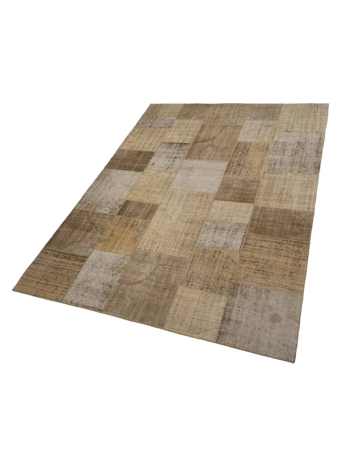 Turkish Vestige Patchwork 108973 Green 9.11x13.2 Hand Knotted Rug