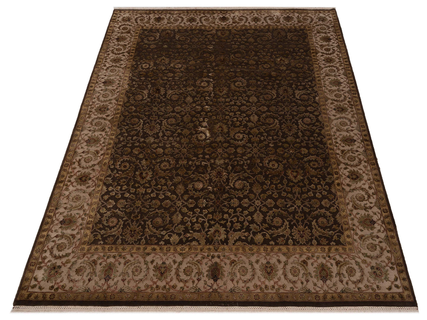 Imperial Silk 121032 Brown Beige 8.2x10.1 Hand Knotted Rug