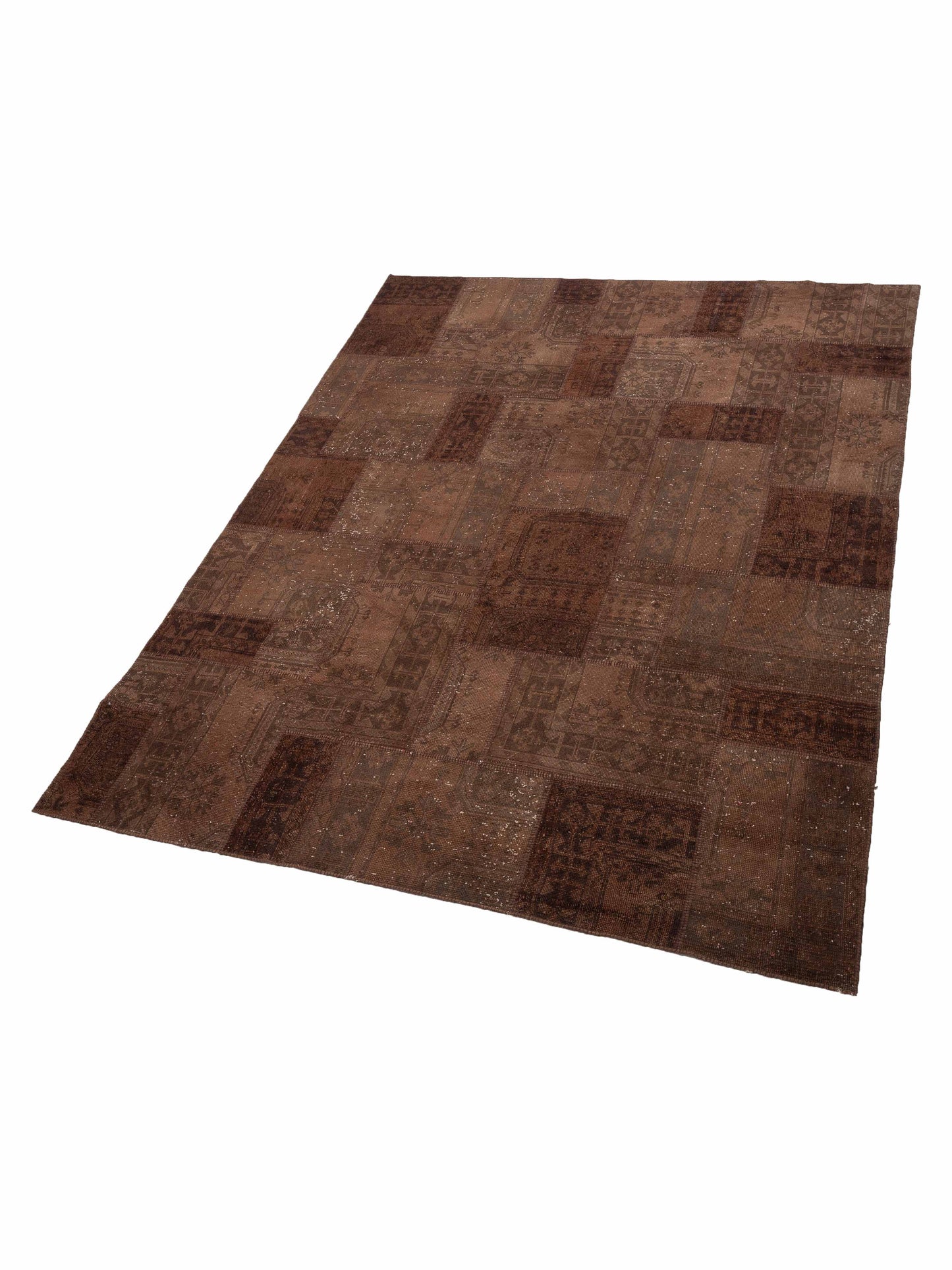 Turkish Vestige Patchwork 110137 Dark Brown 9x11.7 Hand Knotted Rug