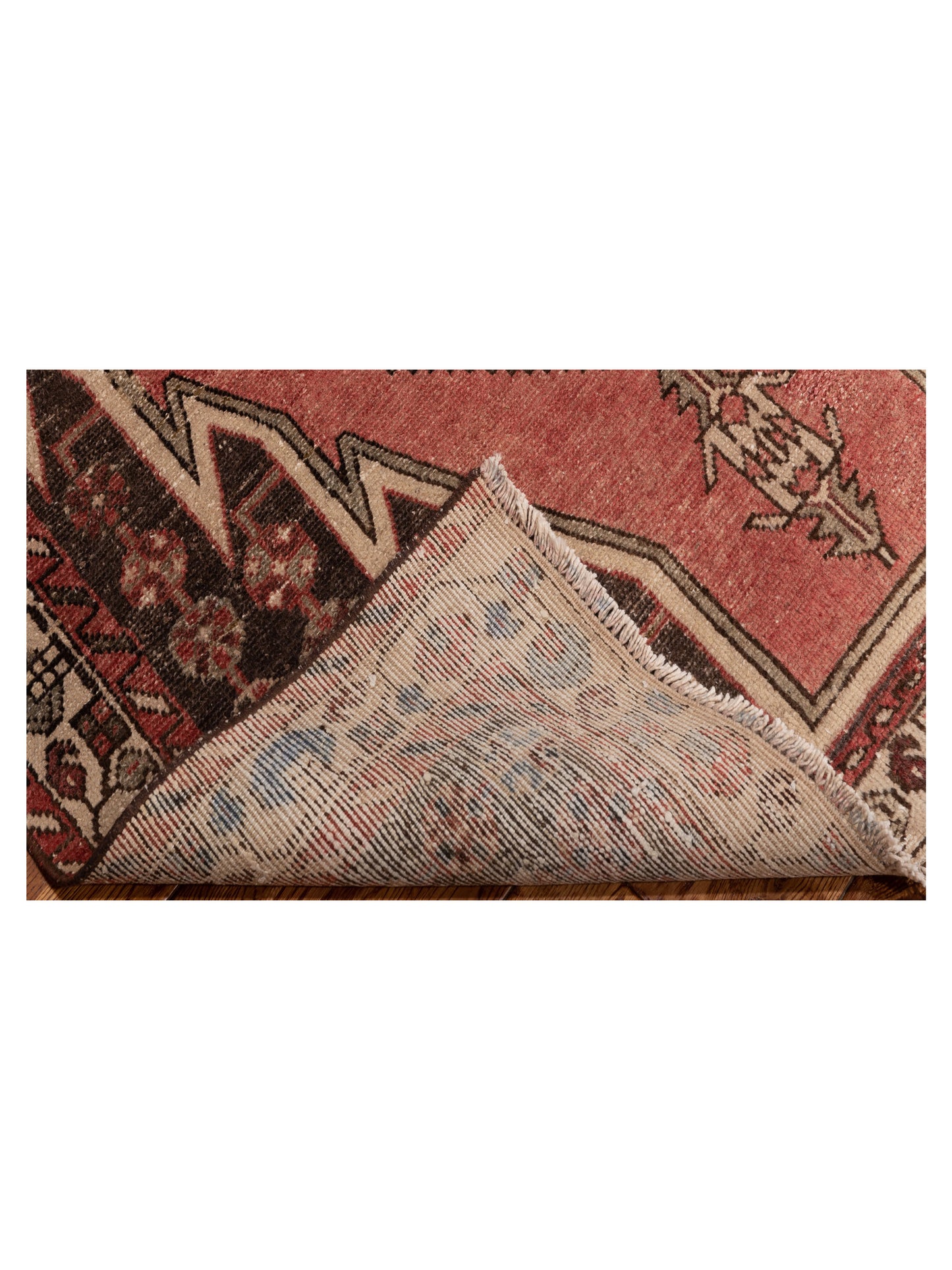 Persian 147647 Pink Brown 43x10.1 Hand Knotted Rug