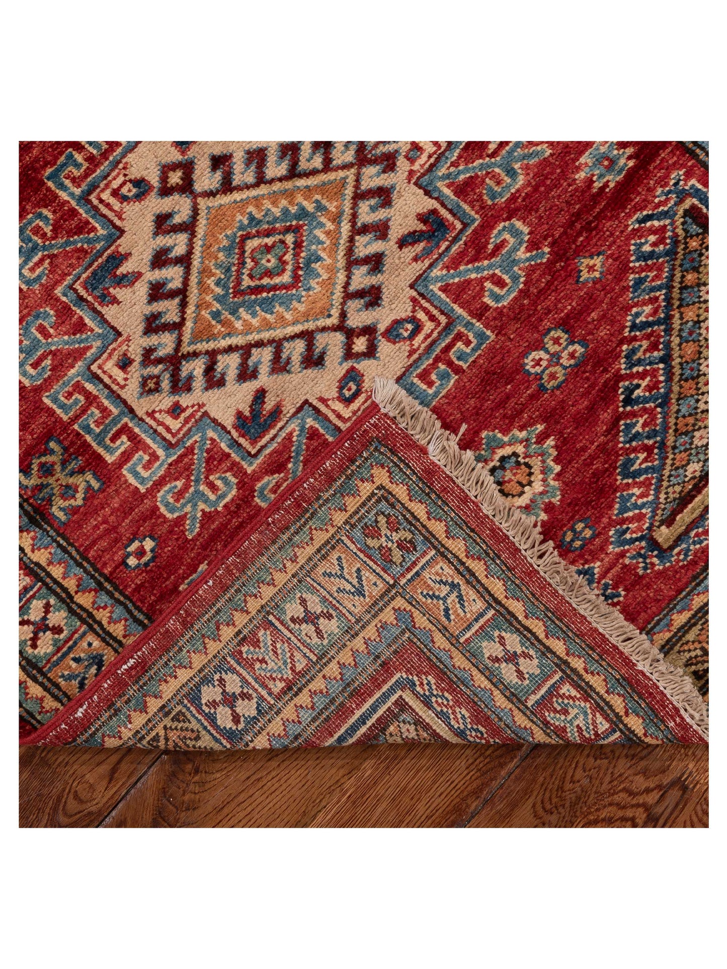 Artisan Kazak 139408 Red Multi 2.9x8.8 Hand Knotted Rug