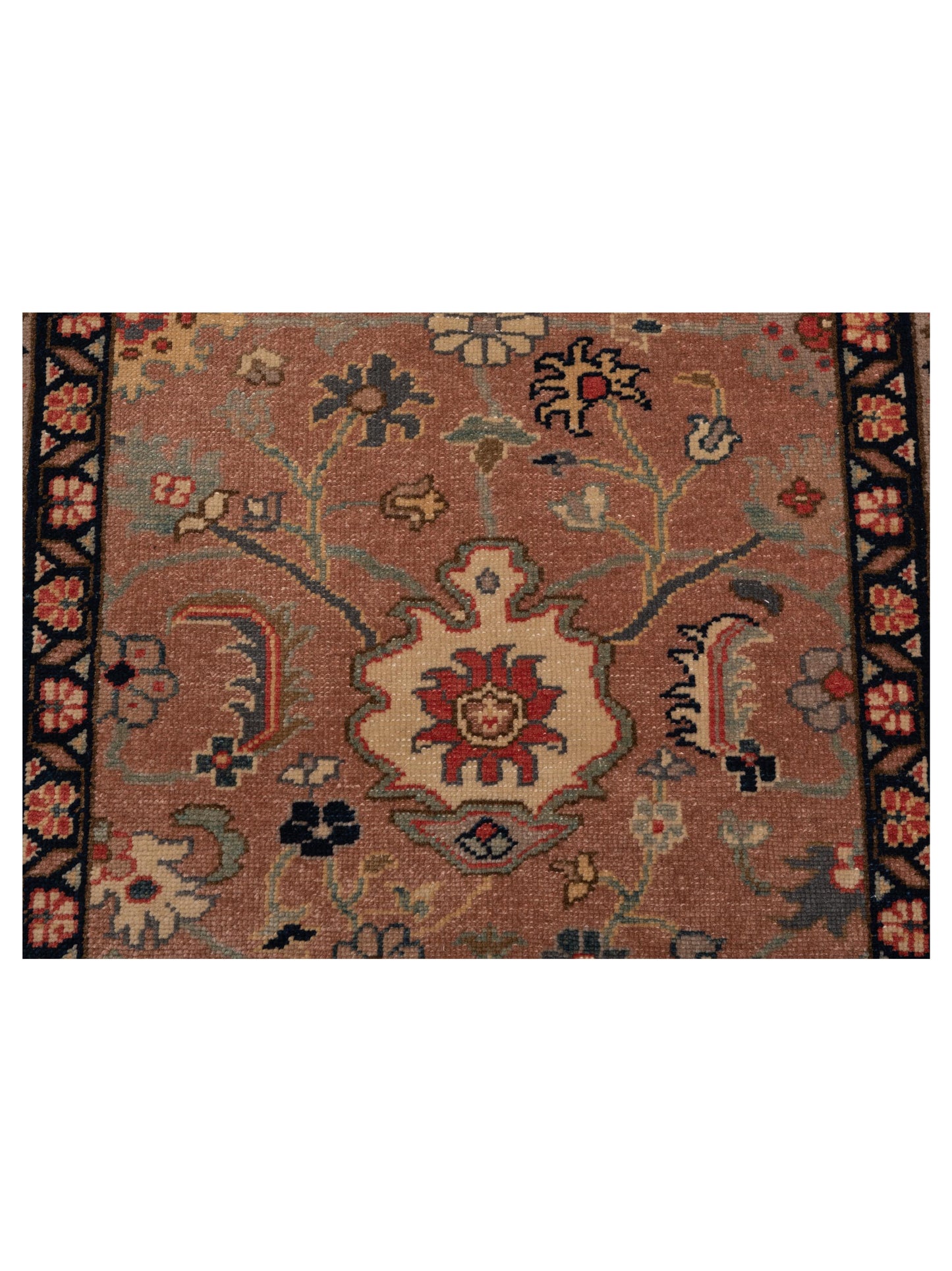 Antique Loom 105070 Pink Navy 2.6x8.2 Hand Knotted Rug