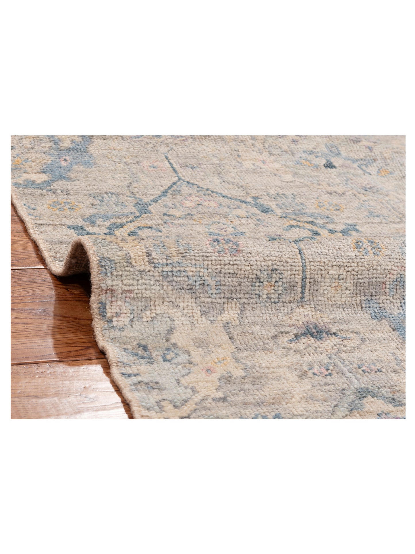 Angora Oushak 150769 Gray Blue 2.8x11.4 Hand Knotted Rug