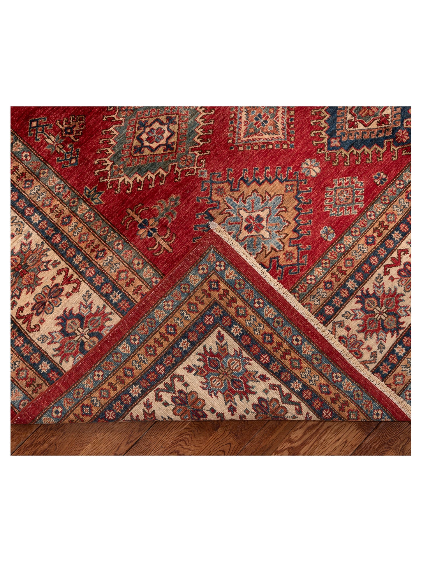 Artisan Kazak 152001 Red Ivory 8.6x11.7 Hand Knotted Rug