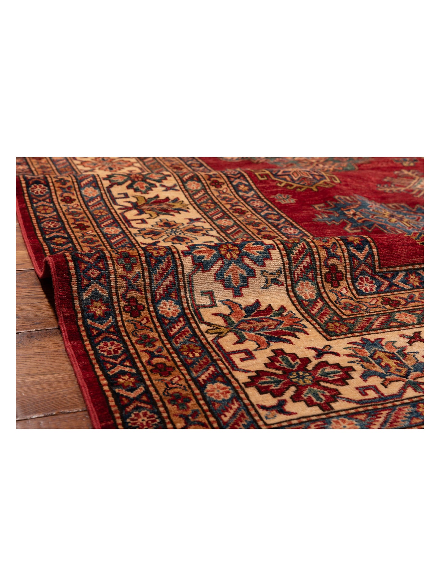 Artisan Kazak 145914 Red Ivory 9x12.3 Hand Knotted Rug