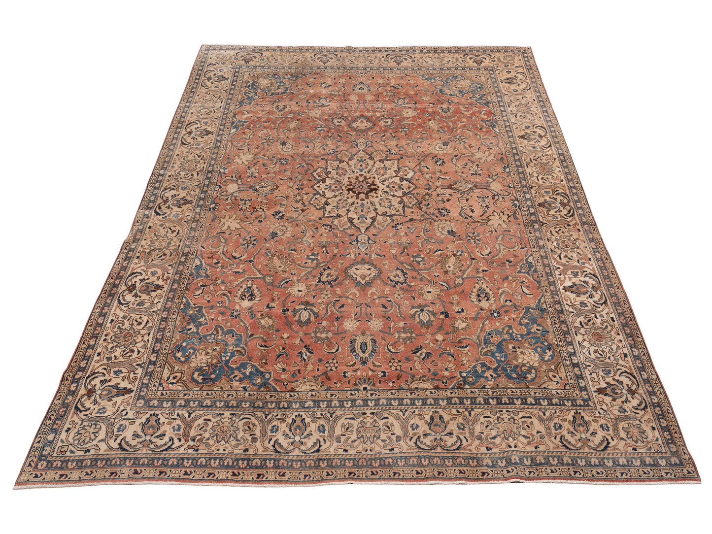 Persian 154384 Rust Ivory 10.1x13.8 Hand Knotted Rug