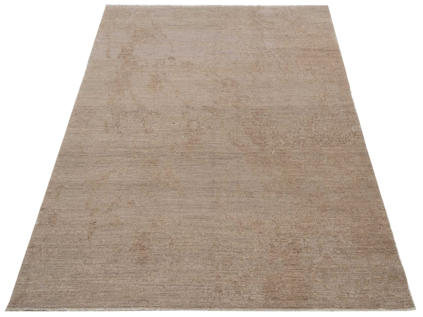 Defne Kathy Silver Brown 6.2x8.10 Hand Knotted Rug