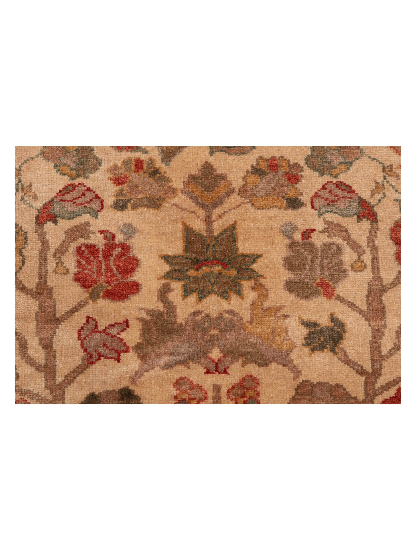 Antique Loom 147379 Ivory Red 6.9x9.3 Hand Knotted Rug