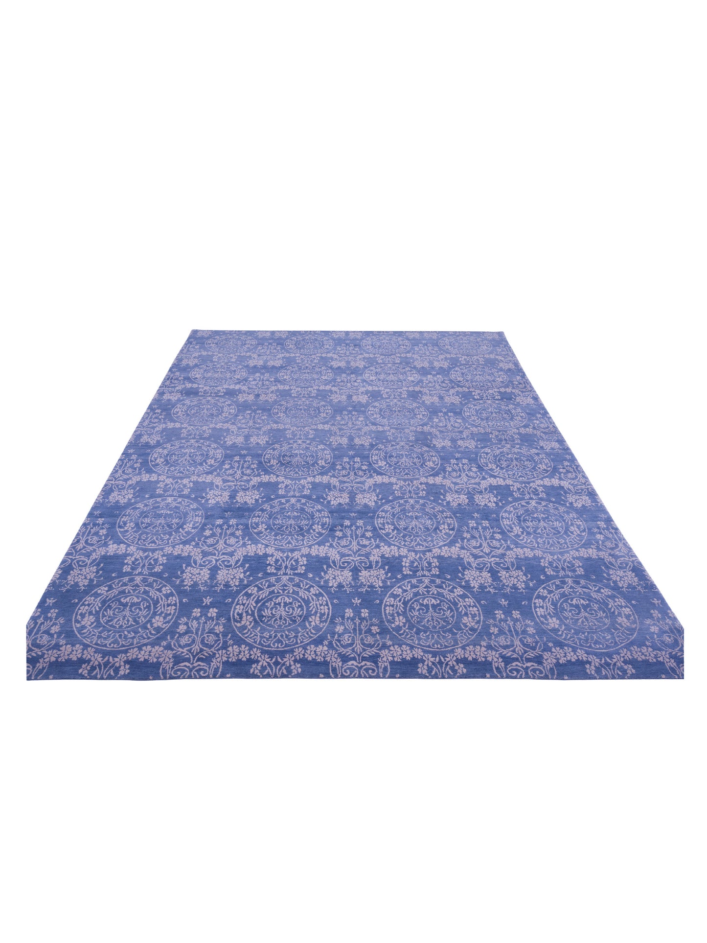 Nepalese 104150 Gray Blue 9x12 Hand Knotted Rug