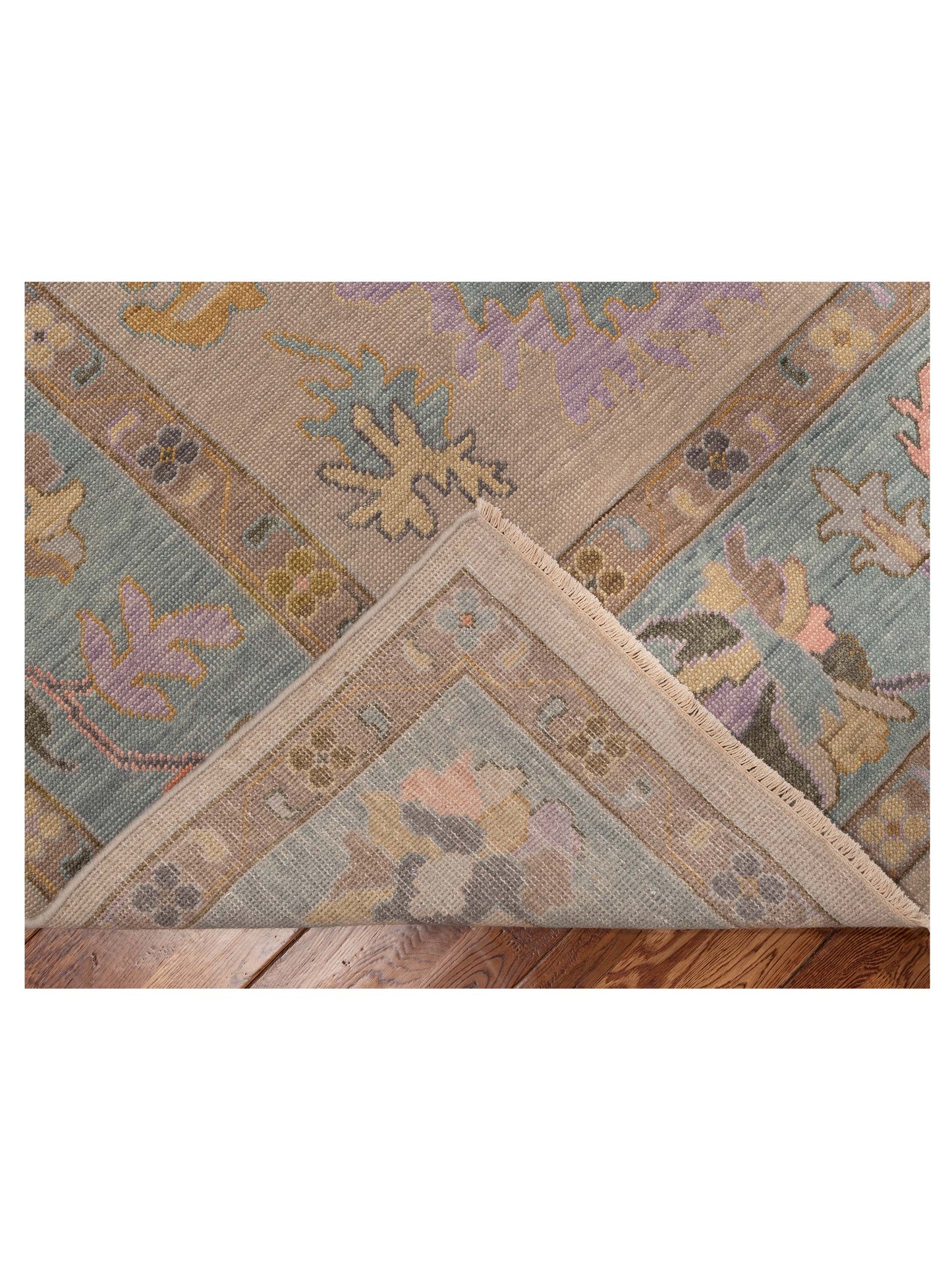 Anadol Oushak 150829 Ivory Blue 8.9x11.11 Hand Knotted Rug