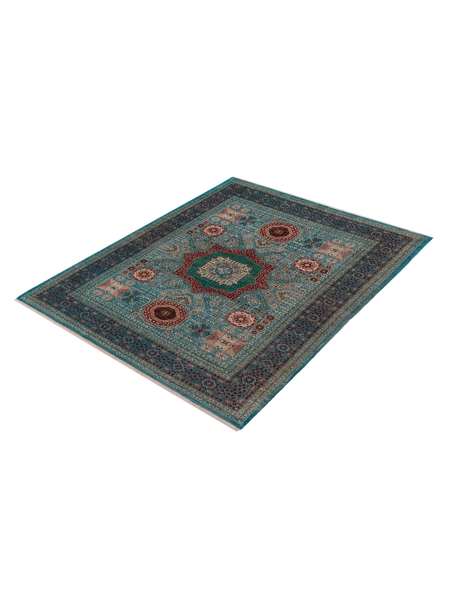 Artisan Mamluk 154752 Blue Blue 5.2x6.11 Hand Knotted Rug