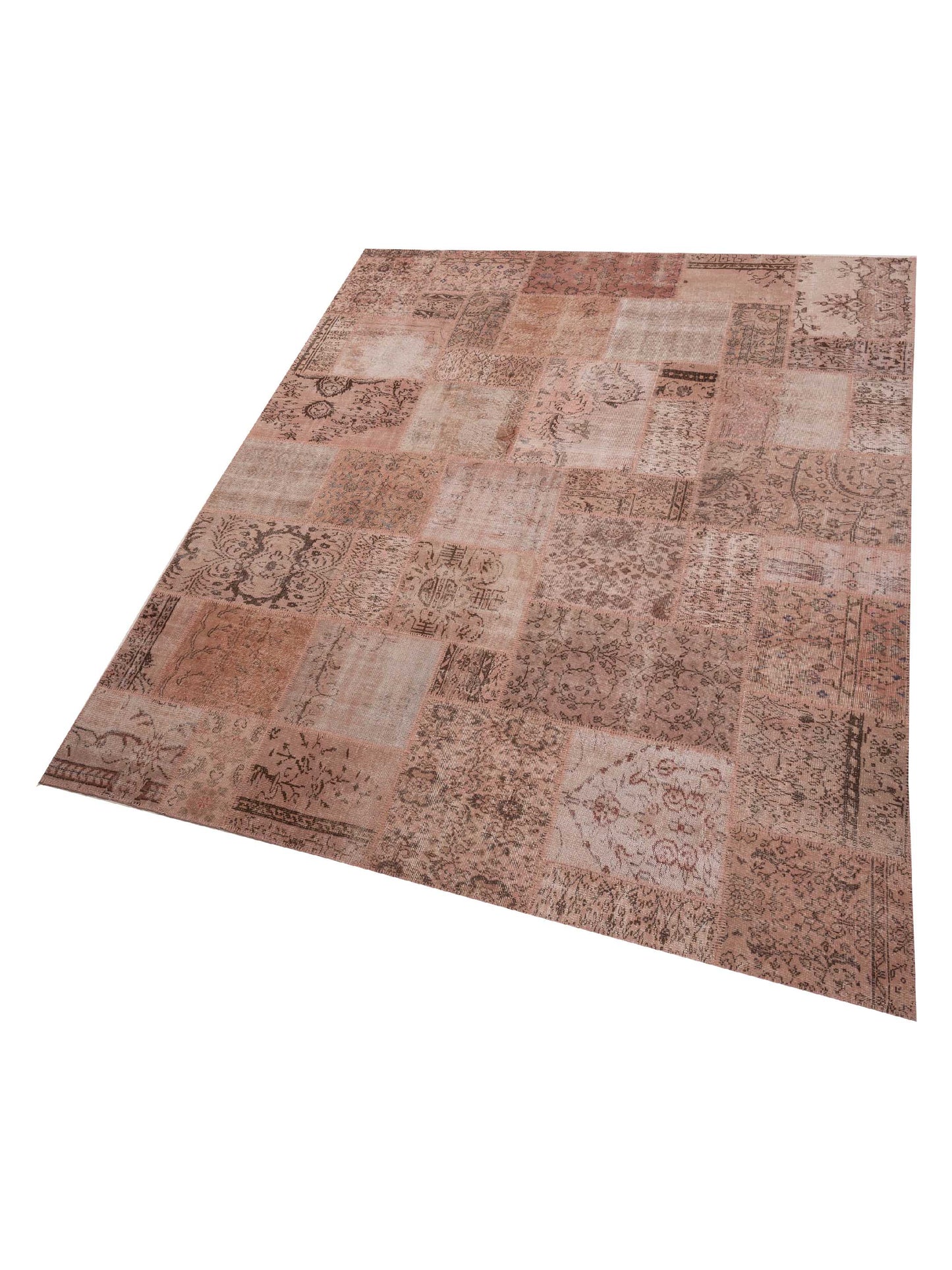 Turkish Vestige Patchwork 125451 Pink 9x12 Hand Knotted Rug
