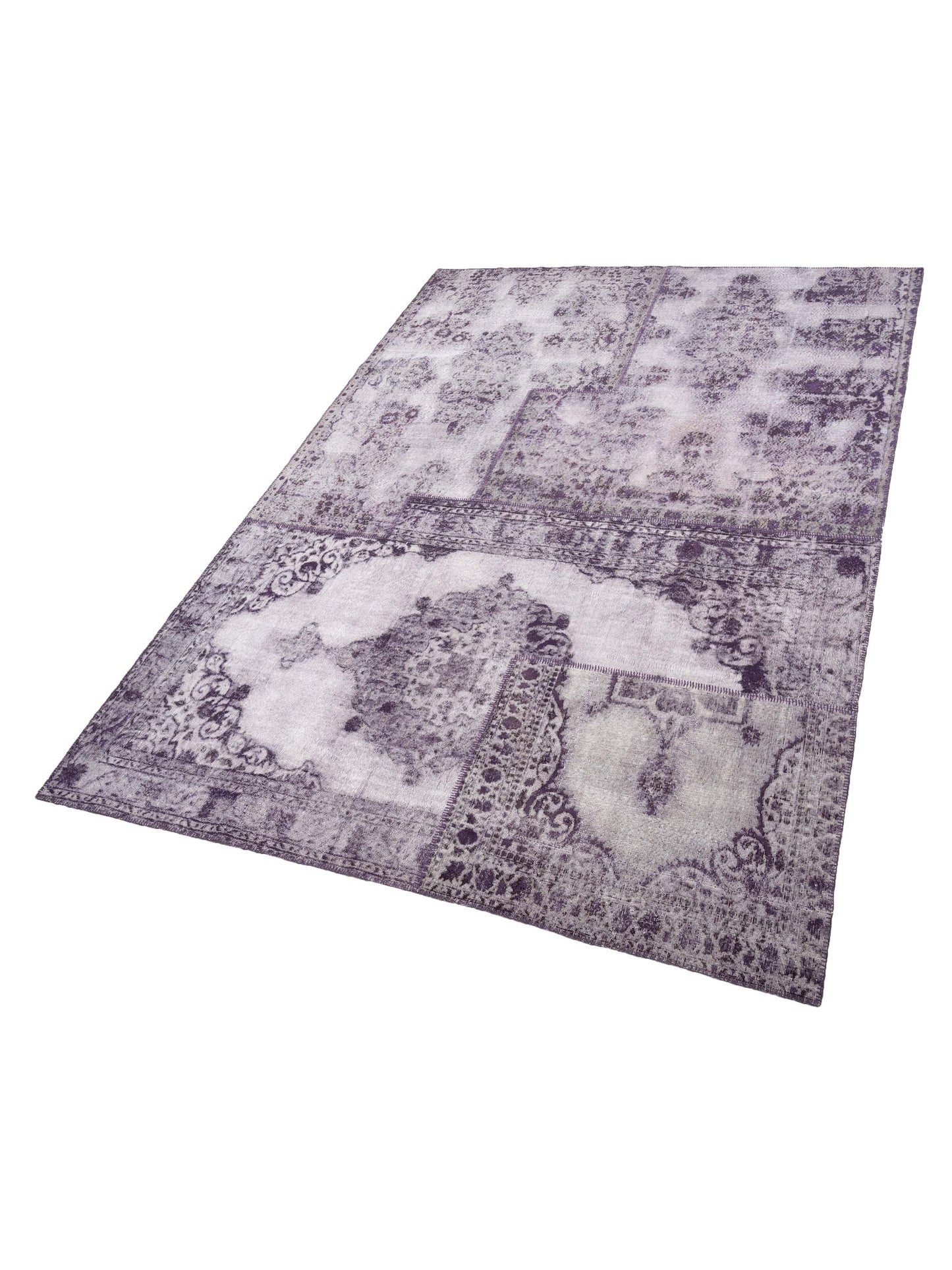 Turkish Vestige Patchwork 146025 Purple 10x13.11 Hand Knotted Rug