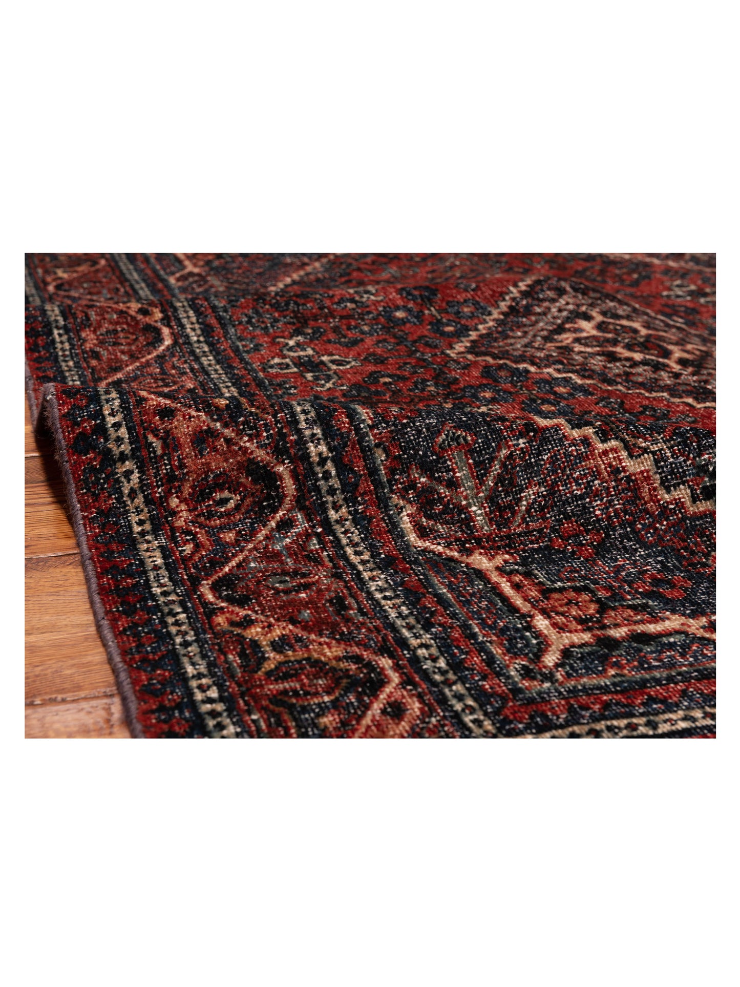 Persian 147717 Charcoal Red 4.5x6.6 Hand Knotted Rug