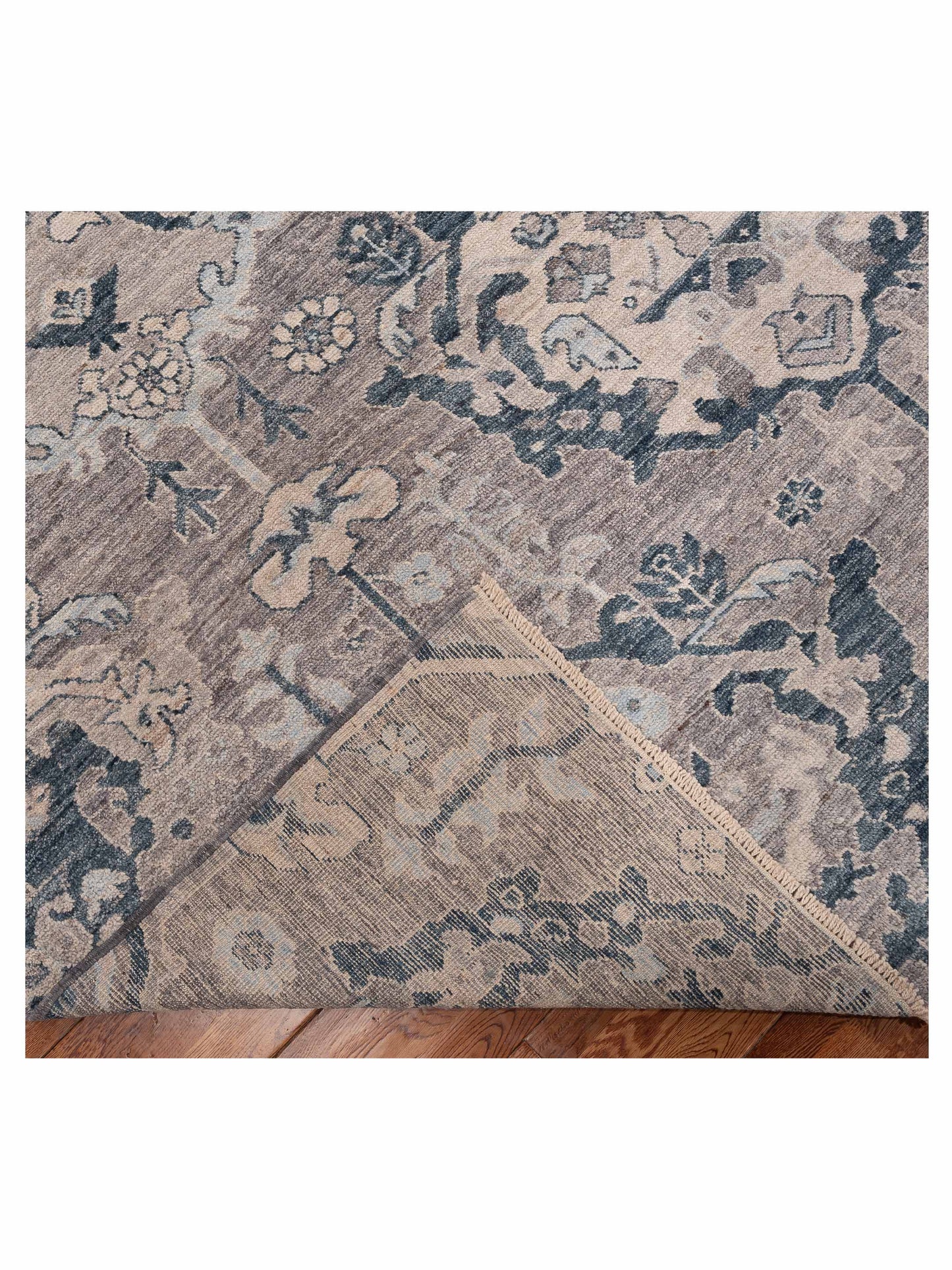 Angora Oushak 154982 Gray Blue 9.1x11.9 Hand Knotted Rug