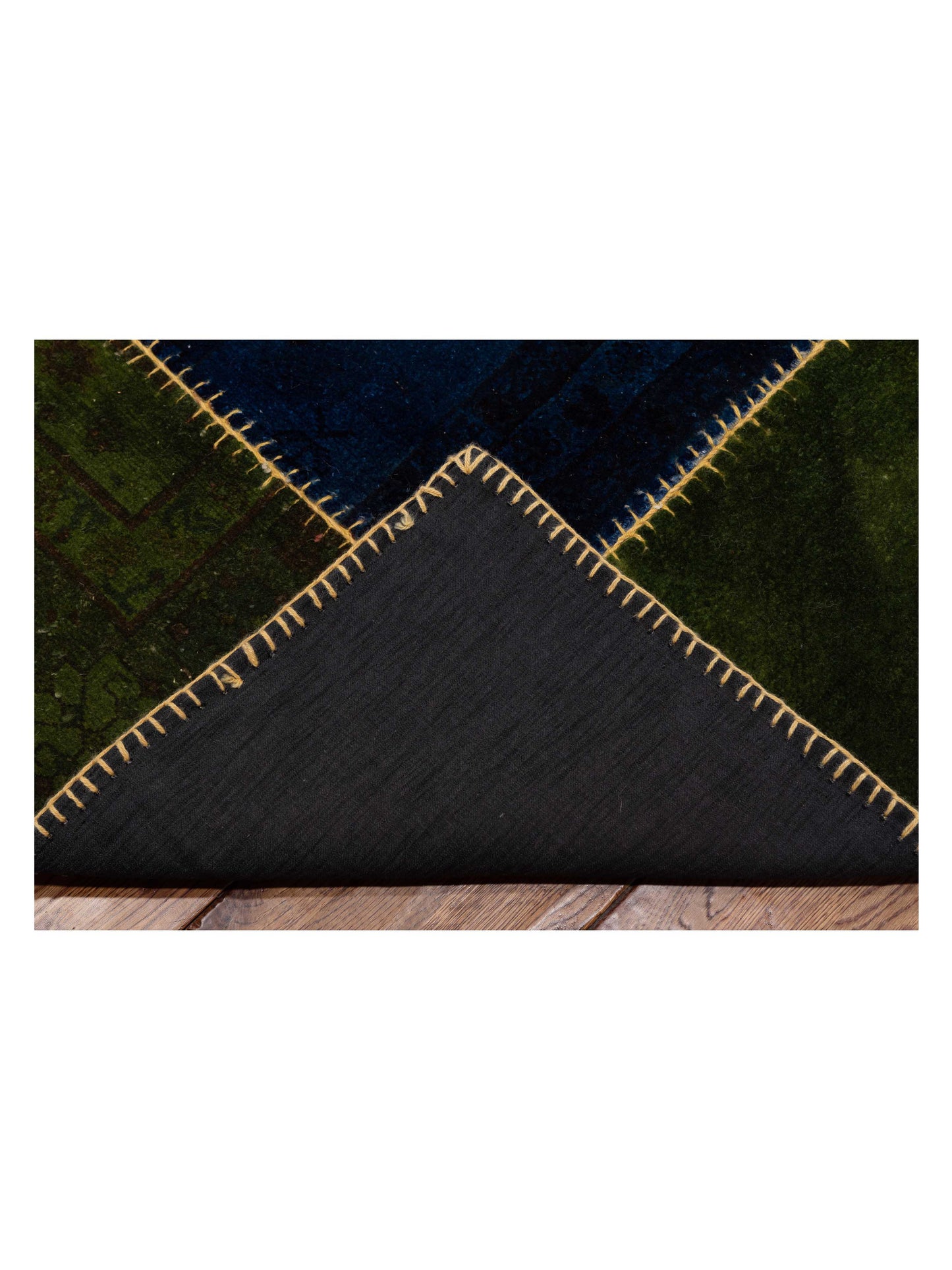 Turkish Vestige Patchwork 110263 Blue Green 8.5x11.4 Hand Knotted Rug
