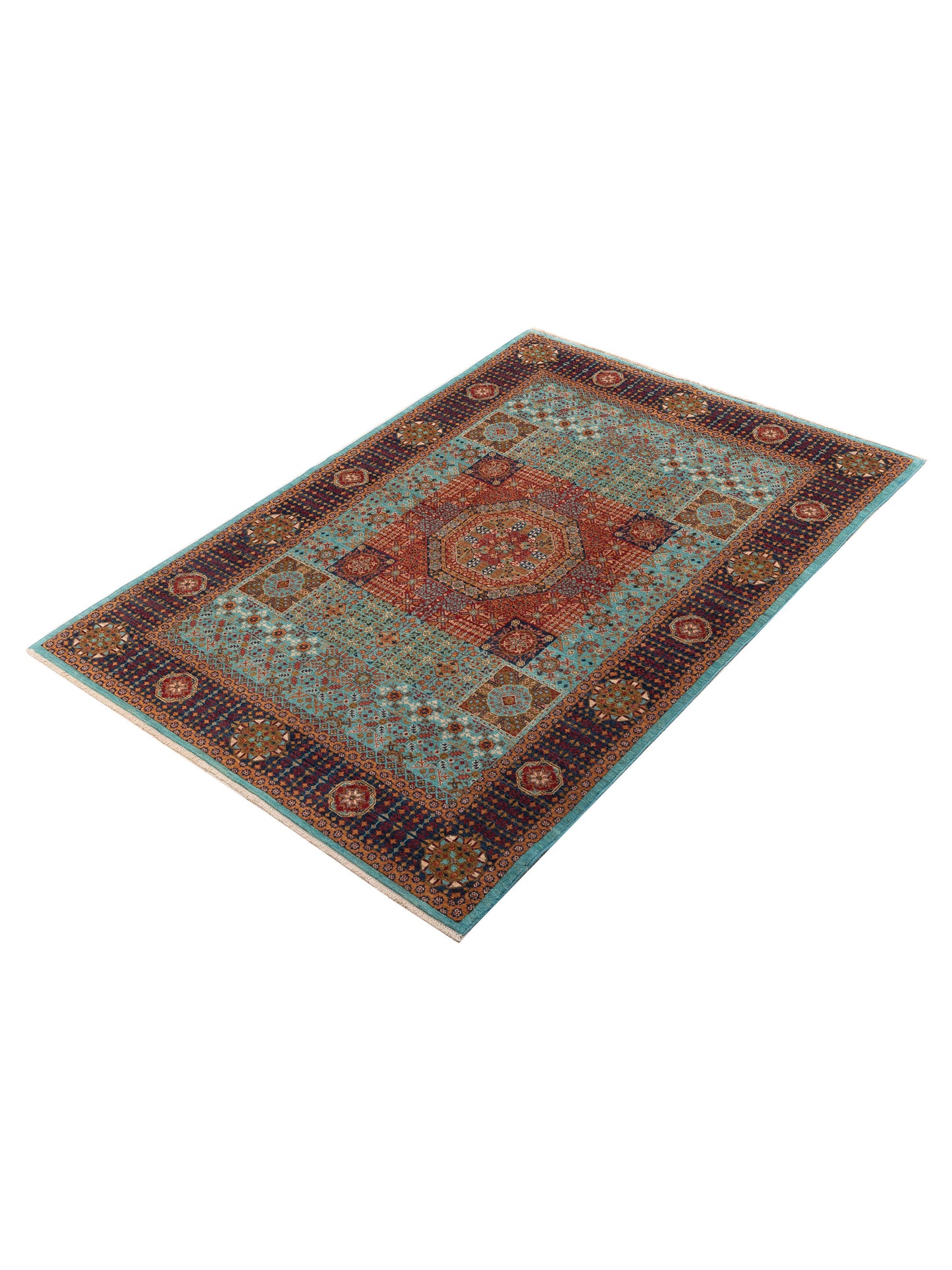 Artisan Mamluk 154775 Blue Black 5.8x8 Hand Knotted Rug