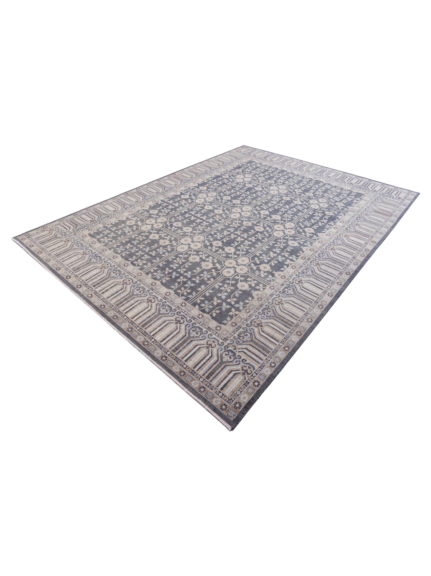 Platinum 127362 Dark Gray Brown 9.11x13.9 Hand Knotted Rug