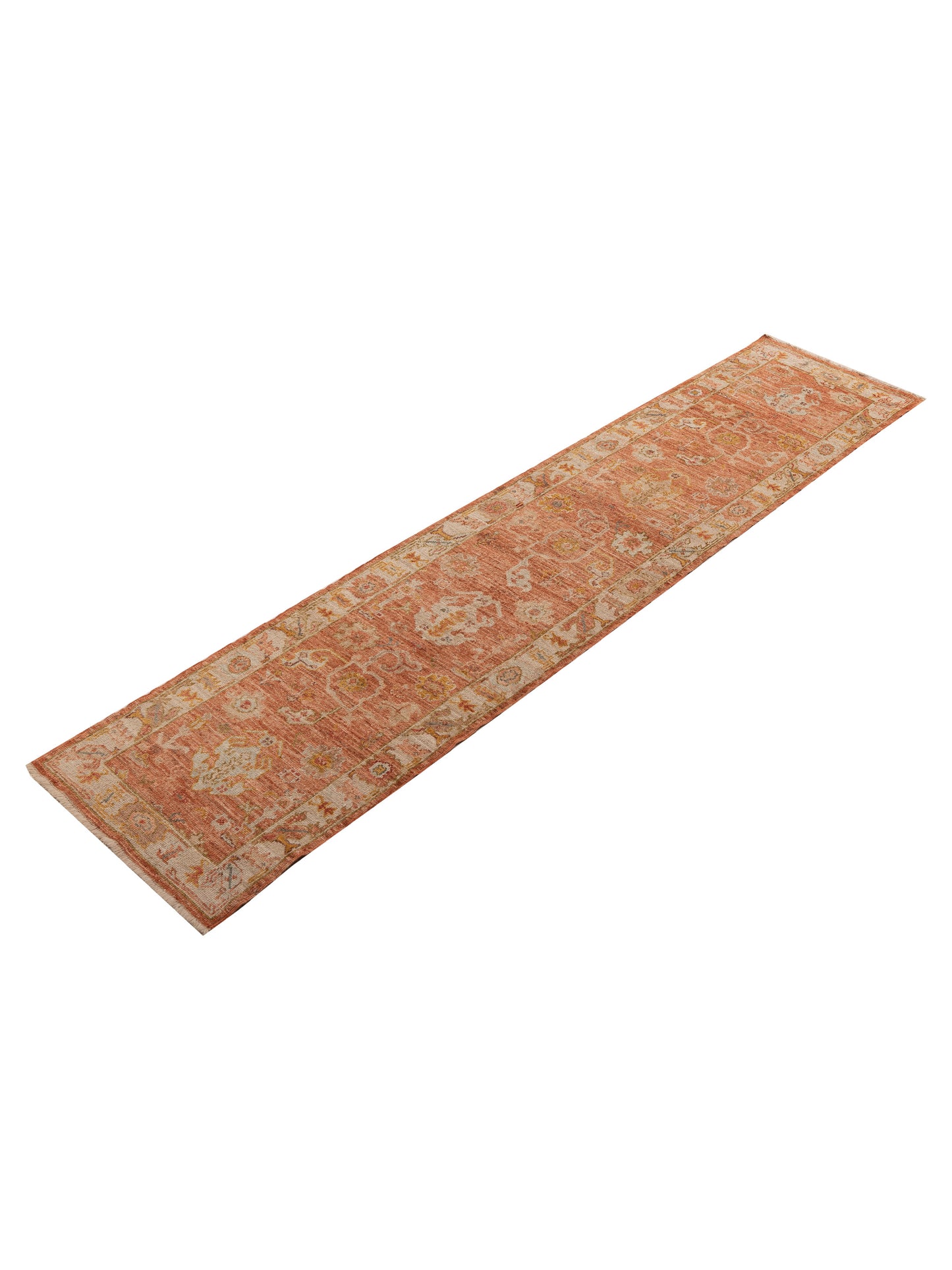 Angora Oushak 149500 Pink Ivory 2.8x11.6 Hand Knotted Rug