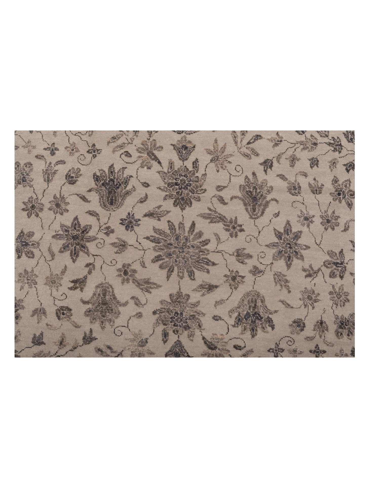 Mastersilk 119320 Silver Silver 8.11x12.1 Hand Knotted Rug
