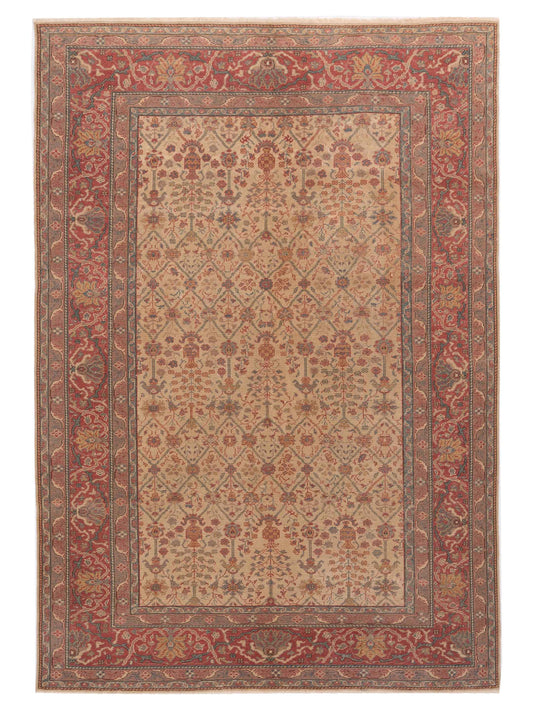 Pasha Antique Loom  Ivory Pink Traditional