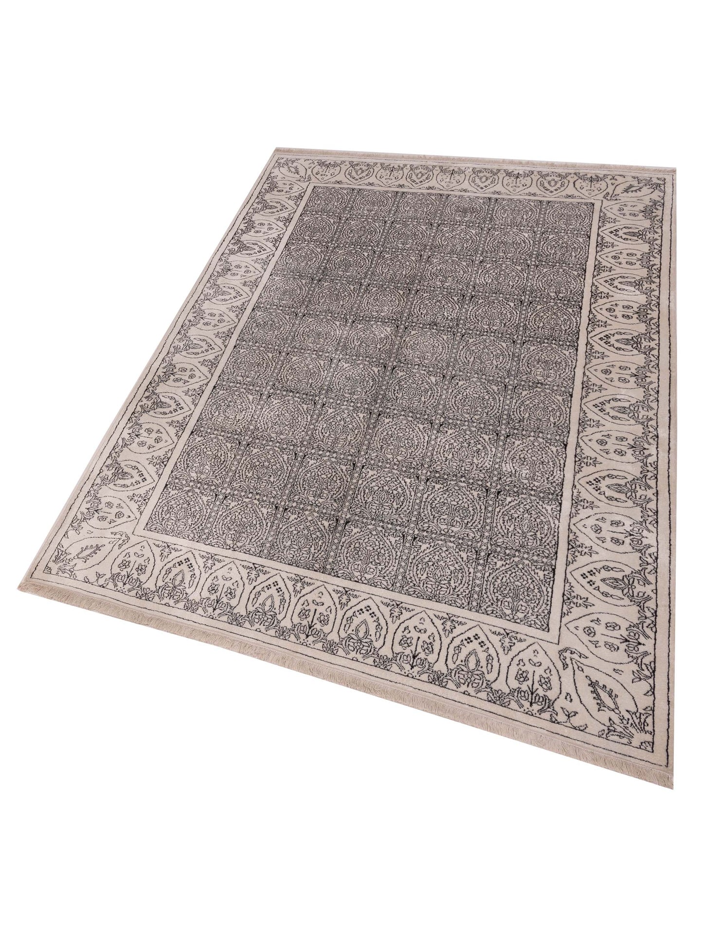 Tibetino 117265 Black Ivory 5.11x8.9 Hand Knotted Rug