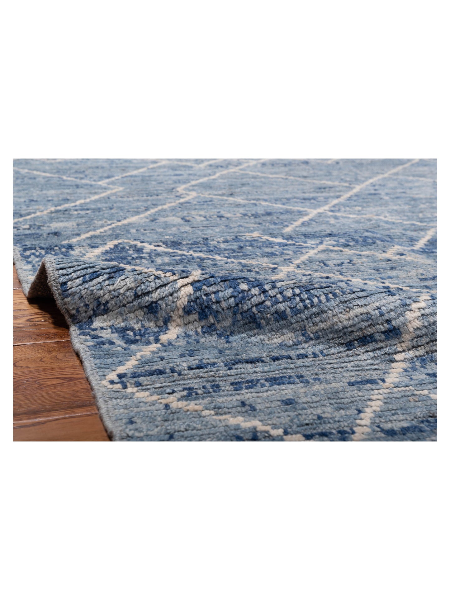 Atlas 148469 Blue Blue 8.1x9.4 Hand Knotted Rug