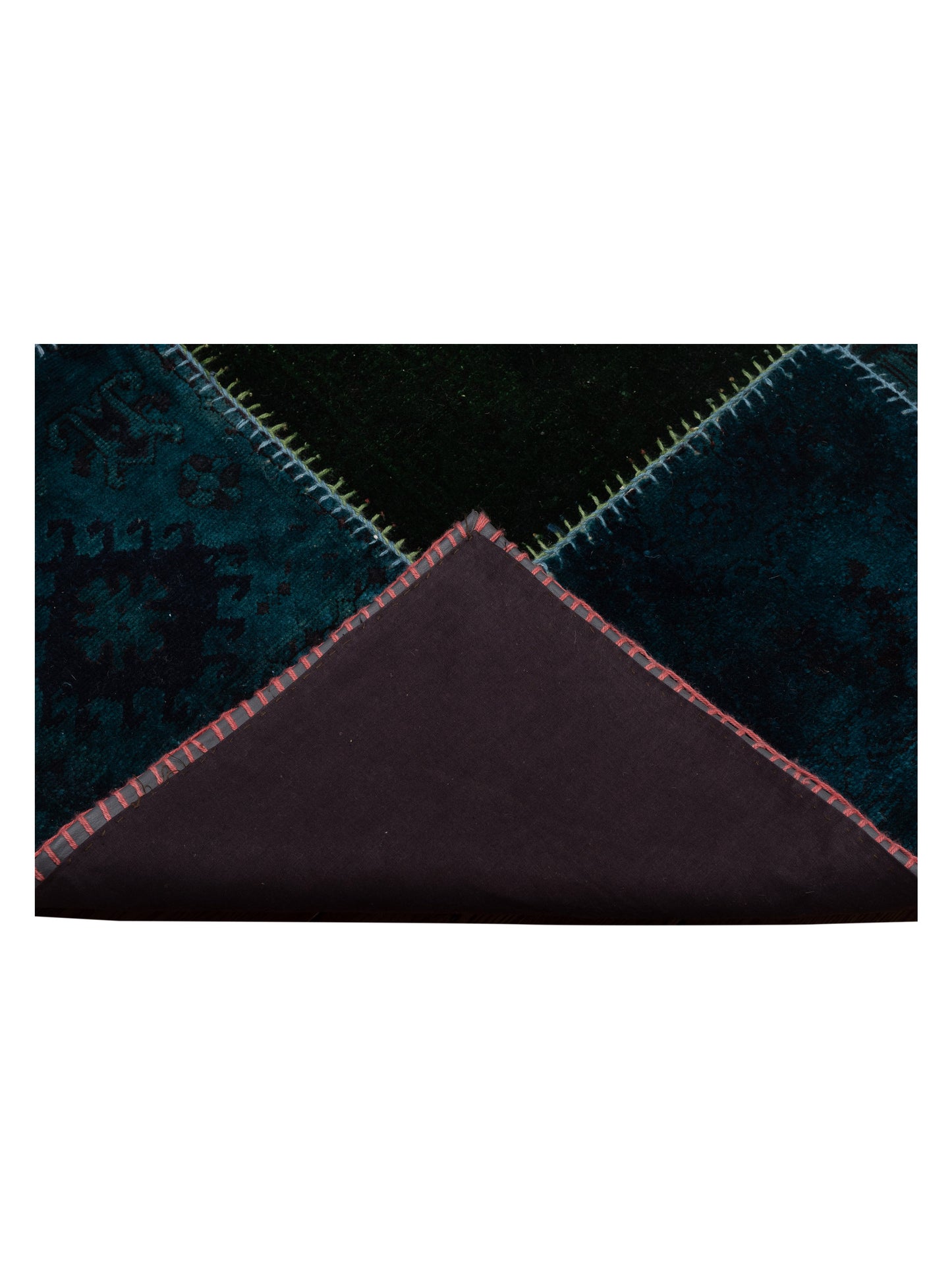 Turkish Vestige Patchwork 114230 Blue Green 9.8x12.8 Hand Knotted Rug