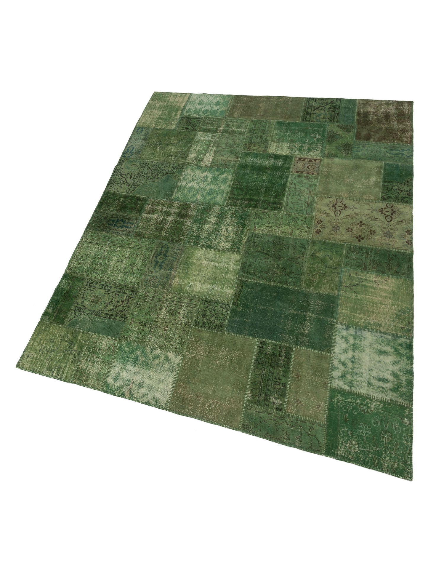 Turkish Vestige Patchwork 142815 Green 9x12 Hand Knotted Rug