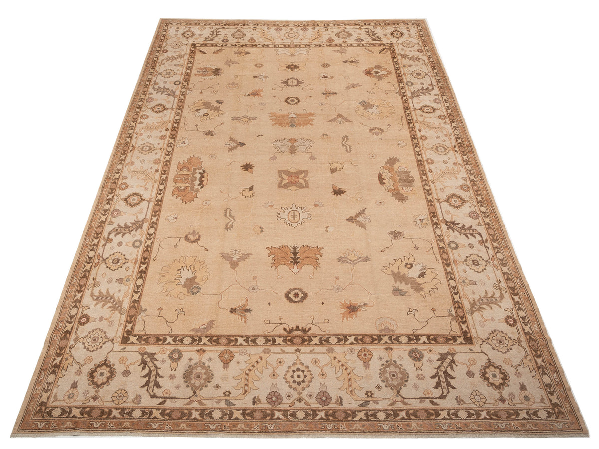 Angora Oushak 93039 Camel Ivory 12.4x17.3 Hand Knotted Rug