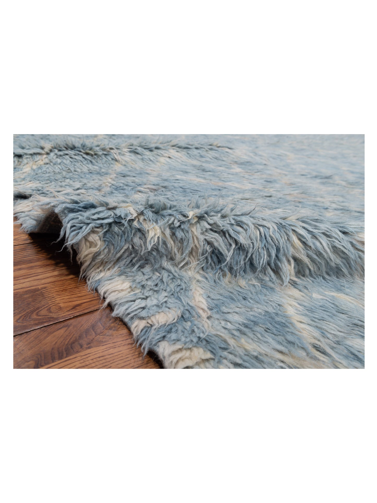 Berber Aspendos Jean Blue Ivory 8.4x10.6 Hand Knotted Rug